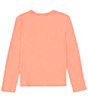 Color:Salmon - Image 2 - Big Boys 8-20 Long Sleeve Knit Crew Neck T-Shirt