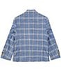 Color:Blue - Image 2 - Big Boys 8-20 Long Sleeve Plaid Dress Jacket