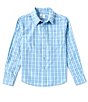 Color:Blue - Image 1 - Big Boys 8-20 Long Sleeve Plaid Sport Shirt