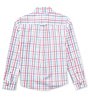 Color:Pink/White - Image 2 - Big Boys 8-20 Long Sleeve Plaid Sport Shirt