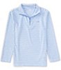 Color:Vista Blue - Image 1 - Big Boys 8-20 Long Sleeve Synthetic Stripe 1/4 Zip Pullover