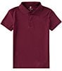 Color:Burgundy - Image 1 - Big Boys 8-20 Short Sleeve Pique Polo Shirt