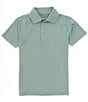 Color:Green - Image 1 - Kinetic Big Boys 8-20 Short Sleeve Marled Performance Polo Shirt