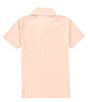 Color:Coral - Image 2 - Kinetic Big Boys 8-20 Short Sleeve Marled Performance Polo Shirt