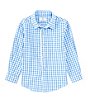 Color:Blue - Image 1 - Little Boys 2T-7 Long Sleeve Gingham Sport Shirt