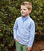 Color:Blue - Image 3 - Little Boys 2T-7 Long Sleeve Gingham Sport Shirt