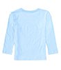 Color:Blue - Image 2 - Little Boys 2T-7 Long Sleeve Knit Crew Neck T-Shirt