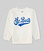 Color:White - Image 1 - Little Boys 2T-7 Long Sleeve St. Barth Terry Crew Neck Sweatshirt