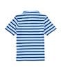 Color:Blue - Image 2 - Little Boys 2T-7 Short Sleeve Jersey Striped Polo Shirt