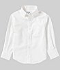 Color:White - Image 1 - Little Boys 2T-7 Long Sleeve Stretch Oxford Packaged Dress Shirt
