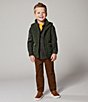 Color:Dark Brown - Image 3 - Little Boys 2T-7 Casual Stretch Twill Pants