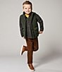 Color:Dark Brown - Image 4 - Little Boys 2T-7 Casual Stretch Twill Pants