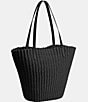 Color:Black - Image 4 - Black Straw Tote Bag