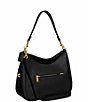 Color:Black - Image 6 - Cary Pebbled Leather Shoulder Bag