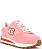 Color:Bubblegum/Sport Red - Image 1 - CR965 Runner Signature Logo Retro Sneakers