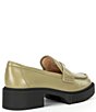 Color:Moss - Image 2 - Leah Quilted Leather Lug Sole Block Heel Loafers
