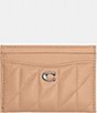 Color:Buff - Image 1 - Pillow Quilted Leather Card Case