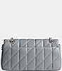 Color:Grey Blue - Image 2 - Quilted Leather Covered C Tabby 26 Shoulder Bag