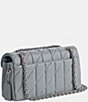 Color:Grey Blue - Image 4 - Quilted Leather Covered C Tabby 26 Shoulder Bag