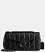 Color:Black - Image 1 - Quilted Solid Black Leather Tabby 26 Shoulder Crossbody Bag