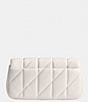 Color:Chalk - Image 2 - Quilted Pillow Leather Gold Hardware Tabby Wristlet