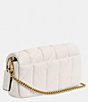 Color:Chalk - Image 4 - Quilted Pillow Leather Gold Hardware Tabby Wristlet