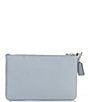 Color:Grey Blue - Image 2 - Small Polished Pebble Silver Tone Leather Wristlet