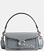 Color:Grey Blue - Image 1 - Tabby Signature Embossed Logo Patent Leather Silver Hardware Shoulder Bag 20