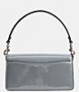 Color:Grey Blue - Image 2 - Tabby Signature Embossed Logo Patent Leather Silver Hardware Shoulder Bag 20