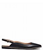 Color:Black - Image 2 - Vae Leather Slingback Studded Flat Skimmers