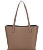 Color:Dark Stone - Image 2 - Willow Pebble Leather Solid Tote Bag