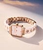 Color:Blush - Image 6 - Women's Cass Quartz Analog Blush Resin Crystal Embellished Bracelet Watch