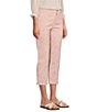 Color:Paradise Paisley-Tonal Pink - Image 3 - Chelsea Paisley Capri High Rise Button Hem Pants