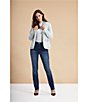 Color:Beverly - Image 4 - Chelsea Straight Leg High Rise Stretch Denim Jeans