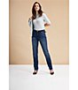 Color:Beverly - Image 5 - Chelsea Straight Leg High Rise Stretch Denim Jeans