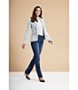 Color:Beverly - Image 6 - Petite Size Chelsea Straight Leg High Rise Stretch Jeans
