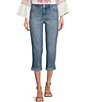 Color:Jenna Wash - Image 1 - Petite Size Soho Stretch Denim Capri Jeans