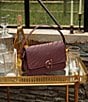 Color:Bloodstone - Image 5 - Genevieve Woven Leather Mini Shoulder Bag