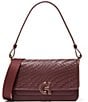 Color:Bloodstone - Image 1 - Genevieve Woven Leather Mini Shoulder Bag