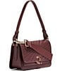 Color:Bloodstone - Image 4 - Genevieve Woven Leather Mini Shoulder Bag