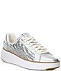 Color:Silver Woven - Image 1 - GrandPrø Topspin Woven Metallic Leather Platform Sneakers