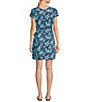 Color:Aquamarine Areca - Image 2 - Chill River Printed Surplice V-Neck Short Sleeve Wrap Dress