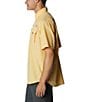Color:Cocoa Butter - Image 3 - PFG Bahama II Relaxed Fit Solid Short Sleeve Woven Shirt