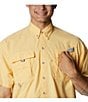 Color:Cocoa Butter - Image 4 - PFG Bahama II Relaxed Fit Solid Short Sleeve Woven Shirt