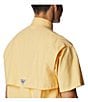 Color:Cocoa Butter - Image 5 - PFG Bahama II Relaxed Fit Solid Short Sleeve Woven Shirt