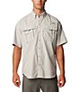 Color:Cool Grey - Image 1 - PFG Bahama II Relaxed Fit Solid Short Sleeve Woven Shirt