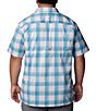 Color:Canyon Blue Ombre Check - Image 2 - PFG Big & Tall Super Slack Tide™ Short Sleeve Camp Canyon Ombre Check Shirt