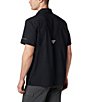 Color:Black - Image 2 - PFG Slack Tide Solid Camp Shirt