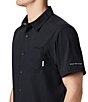 Color:Black - Image 3 - PFG Slack Tide Solid Camp Shirt