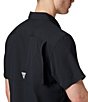Color:Black - Image 4 - PFG Slack Tide Solid Camp Shirt
